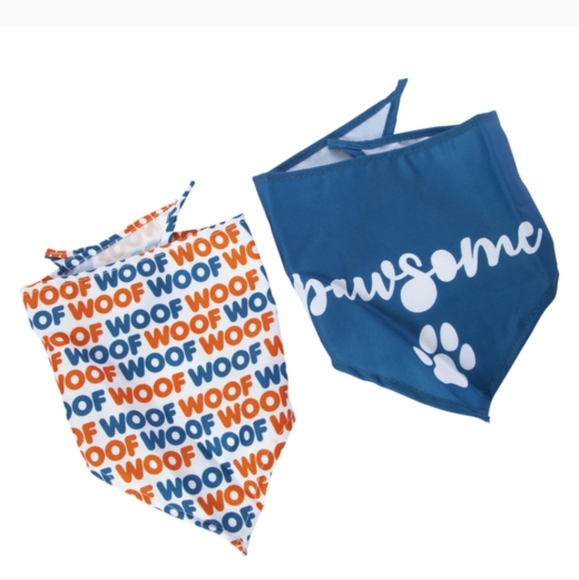Pawsitively Fun 2 Piece Dog Bandana Set - Picture 2 of 2